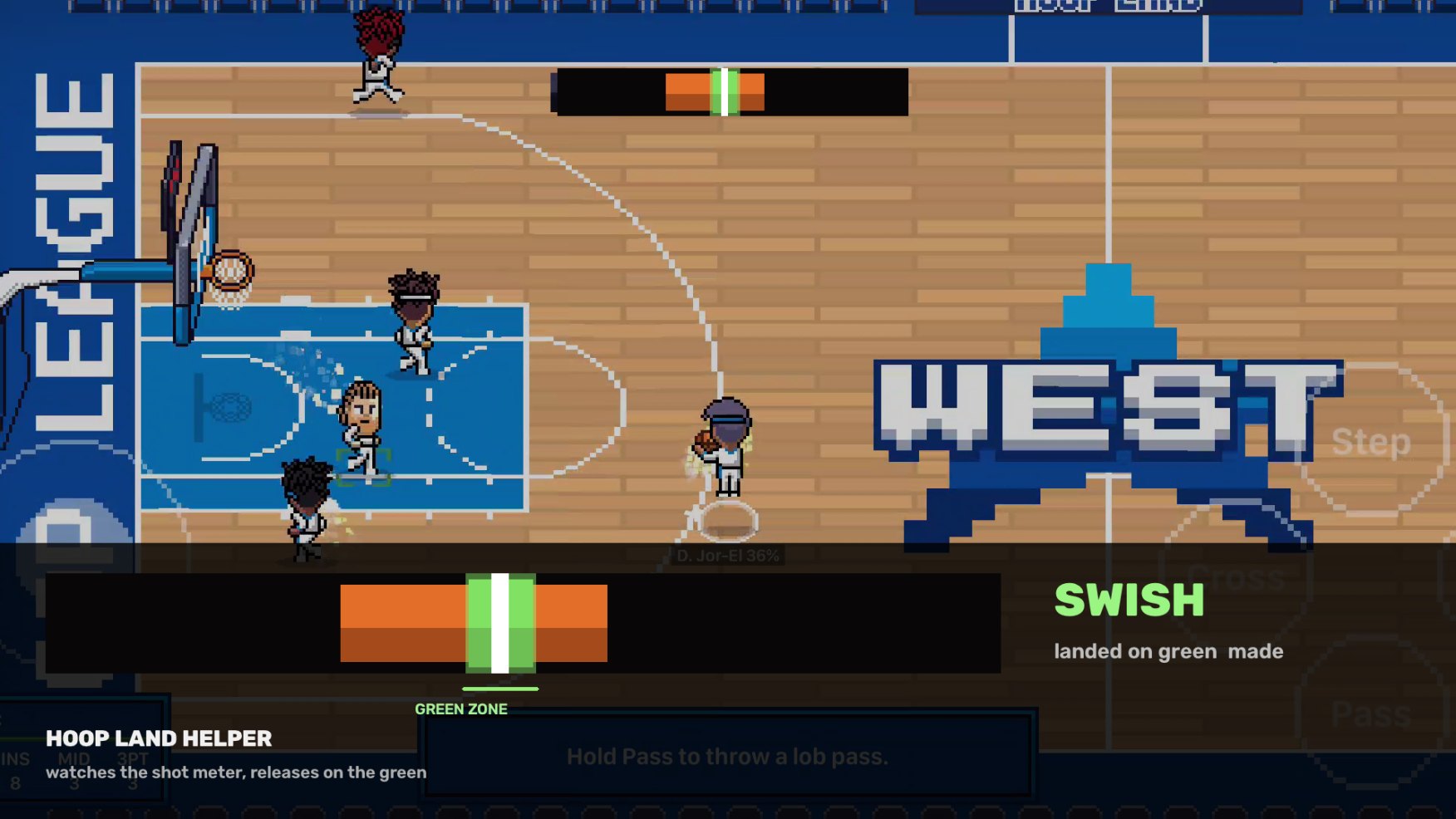 Hoop Land basketball game and shot-meter reconstruction